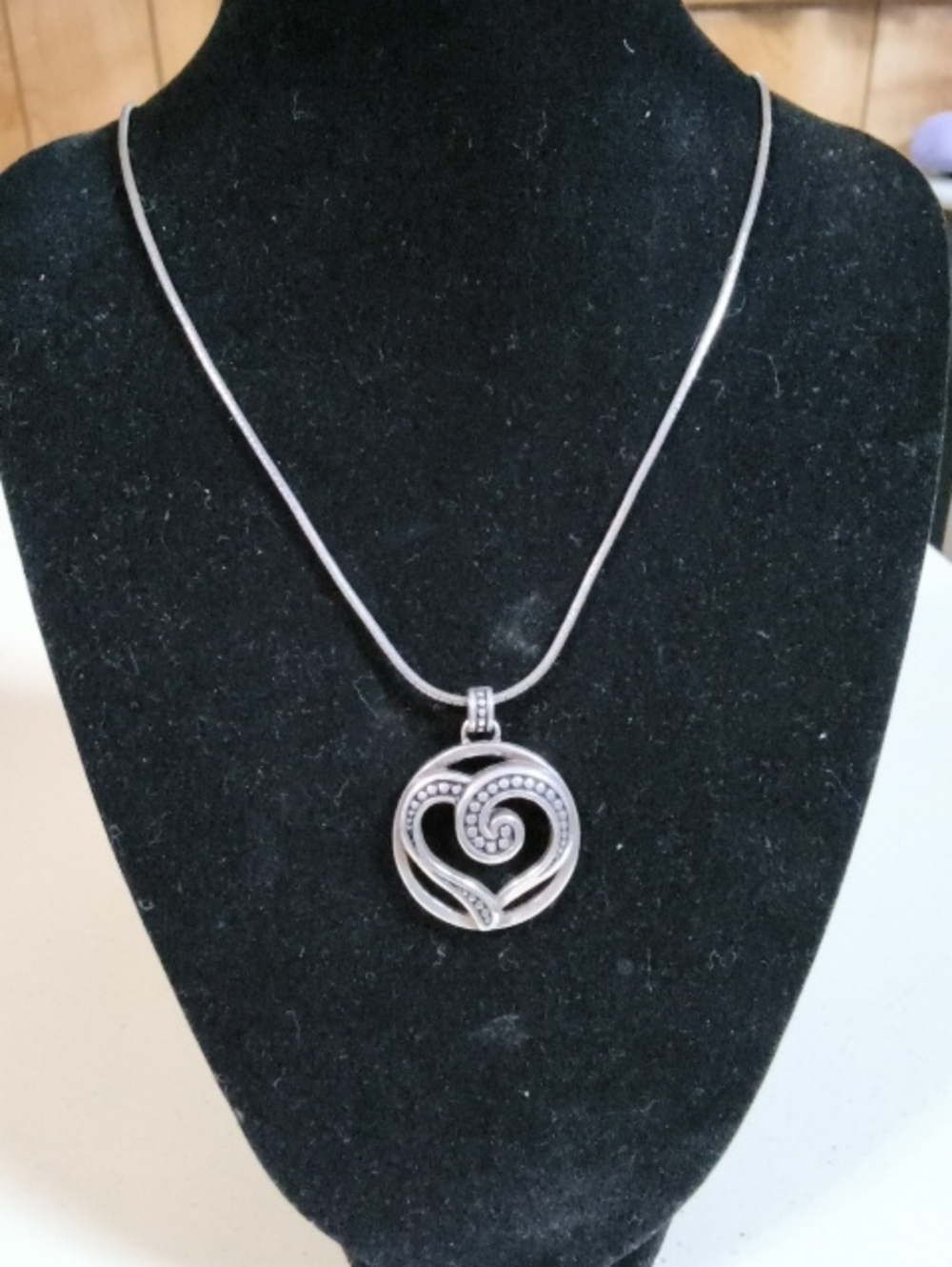 P9.  Brighton Silver Heart Spiral Pendant Necklace - Women